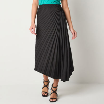 Worthington Womens Mid Rise Midi Pleated Skirt