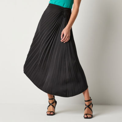 Worthington Womens Mid Rise Midi Pleated Skirt