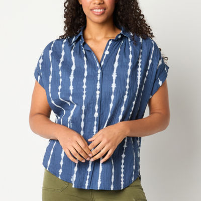 a.n.a Womens Short Sleeve Camp Shirt JCPenney