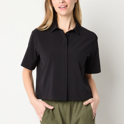 Stylus Womens Short Sleeve Camp Shirt