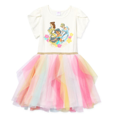 Disney Collection Little & Big Girls Short Sleeve Cap Princess Tutu Dress