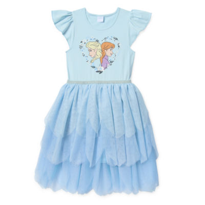 Disney Collection Little & Big Girls Short Sleeve Frozen Tutu Dress