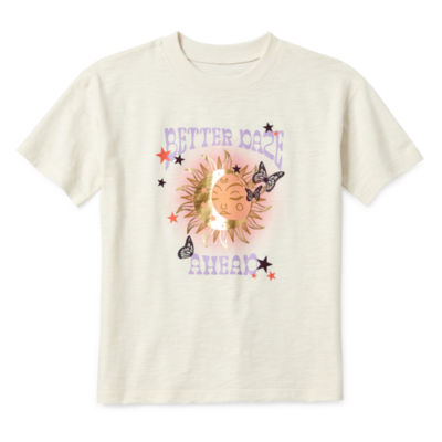 Thereabouts Little & Big Girls Adaptive Oversized Round Neck Short Sleeve Graphic T-Shirt