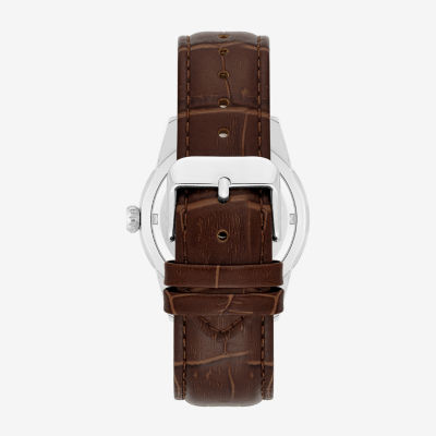 Armitron Mens Brown Leather Strap Watch 20 5048bksvbn
