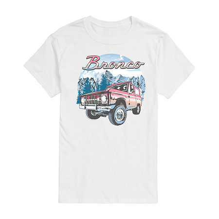 Mens Short Sleeve Ford Bronco Graphic T-Shirt, Medium, White