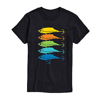 Mens Short Sleeve Fishing Graphic T-Shirt | Black | Regular Small | Shirts + Tops Graphic T-shirts