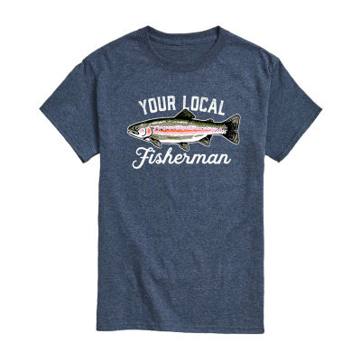 Mens Short Sleeve Fishing Graphic T-Shirt