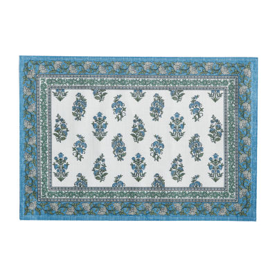 Elrene Home Fashions Tropez Block Print Stain & Water Resistant Indoor/Outdoor 4-pc. Placemats