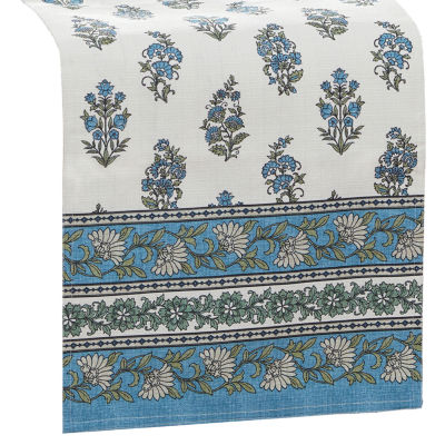 Elrene Home Fashions Tropez Block Print Stain & Water Resistant Indoor/Outdoor Table Runners