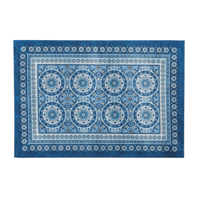 Elrene Home Fashions Vietri Medallion Block Print Stain & Water Resistant Indoor/Outdoor 4-pc. Placemat
