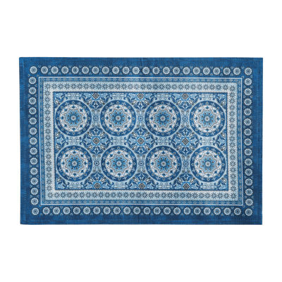 Elrene Home Fashions Vietri Medallion Block Print Stain & Water Resistant Indoor/Outdoor 4-pc. Placemats