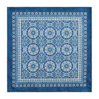 Elrene Home Fashions Vietri Medallion Block Print Stain & Water Resistant Indoor/Outdoor 4-pc. Napkins