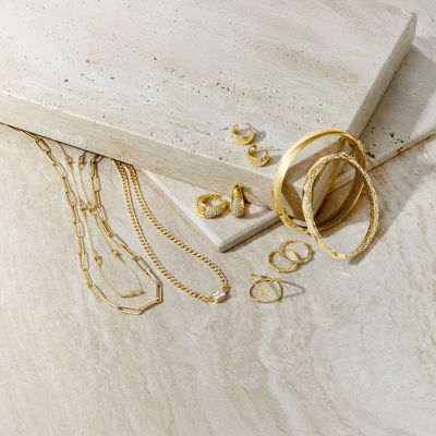 Gold Addiction Womens 10K Gold 14.5mm Hoop Earrings