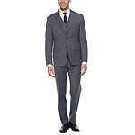 Collection by Michael Strahan Grey Texture Classic Fit Suit