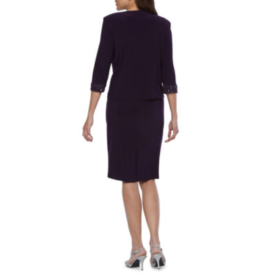 Maya Brooke Women's 3/4 Sleeve Flower Illusion Jacket Party Dress - Fit & Flare, Soutache Trim, For Weddings & Events