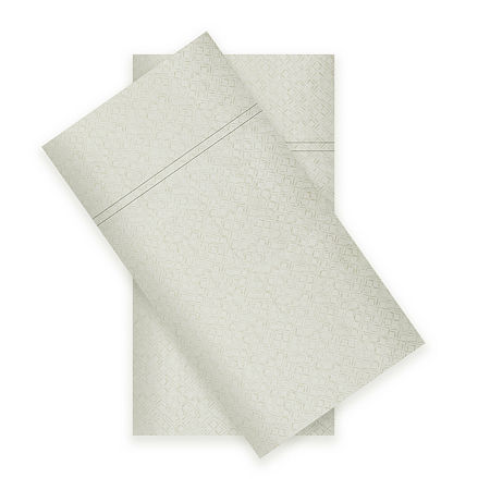 Fieldcrest 300 Thread Count Cotton Percale 2- Pack Pillowcases, One Size, Gray