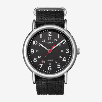 Timex® Weekender Black Fabric Strap Watch T2N647