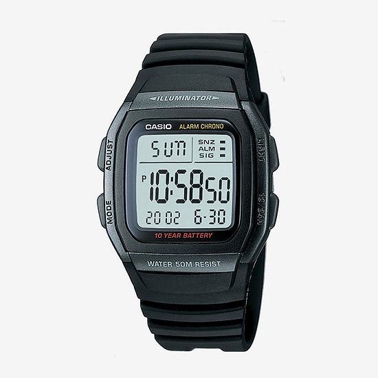 Casio® Mens Black Square Digital Watch W96H-1BVOS
