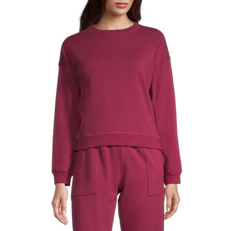 Slick Chicks Womens Adaptive Long Sleeve Crew Neck Sweat Shirt, Xx-large, Purple