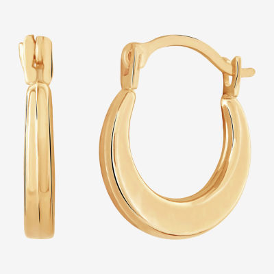 14K Gold 12mm Round Hoop Earrings