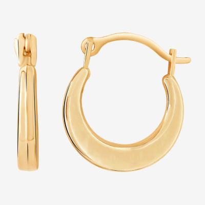 14K Gold 12mm Round Hoop Earrings