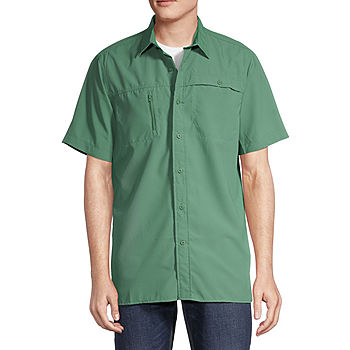 St. John's Bay Fishing Mens Classic Fit Short Sleeve Button-Down Shirt -  JCPenney