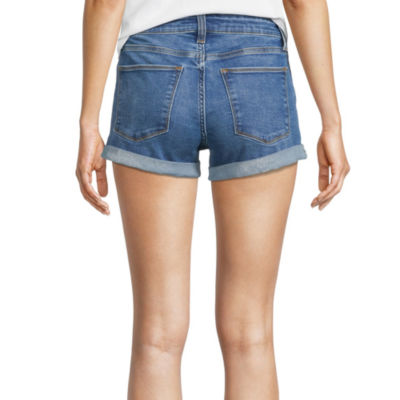 Arizona Womens Mid Rise Denim Short-Juniors