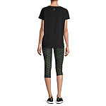 Sports Illustrated Womens Crew Neck  T-Shirt and High Rise Capris