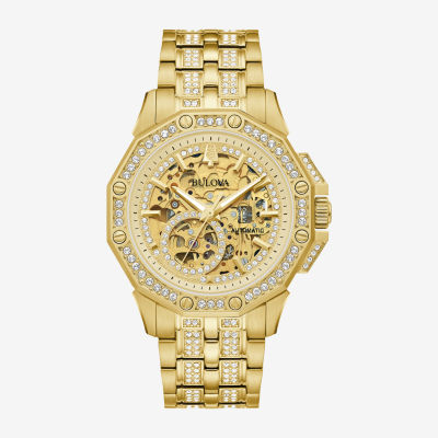 Bulova Octava Mens Automatic Gold Tone Stainless Steel Bracelet