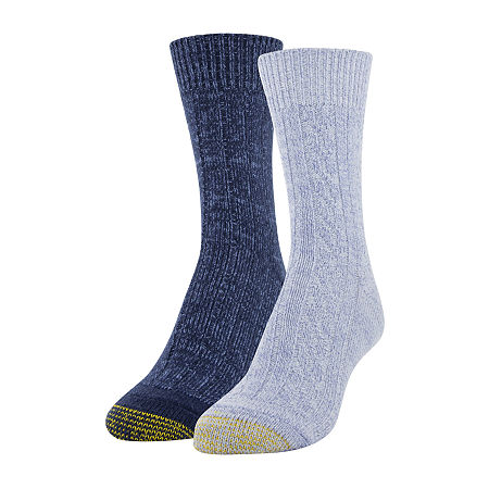 Gold Toe Recycled Cable Crew Socks Womens, 9-11 , Blue