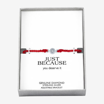 Diamond Accent Womens Diamond Accent Diamond Sterling Silver Cord Bracelet