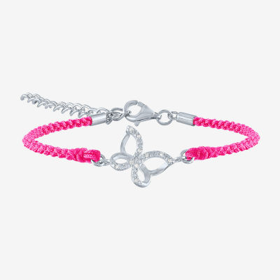 Diamond Accent Womens Diamond Accent Diamond Sterling Silver Cord Bracelet