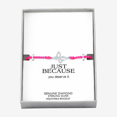 Diamond Accent Womens Diamond Accent Diamond Sterling Silver Cord Bracelet