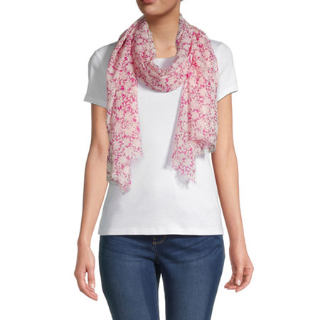 a.n.a Pashmina Floral Scarf, One Size , Pink