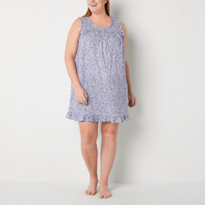 Adonna Womens Plus Sleeveless Crew Neck Nightgown JCPenney