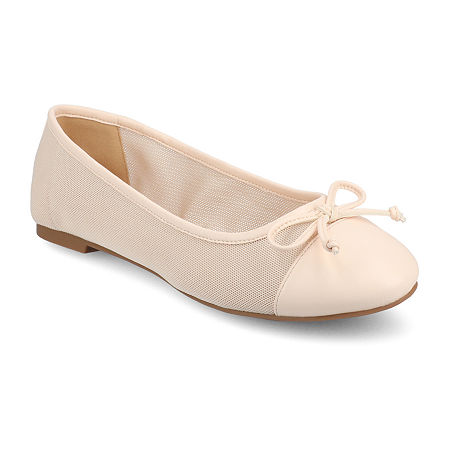 Journee Collection Kaiah Womens Cap Closed Toe Ballet Flats, 7 Medium, Pink