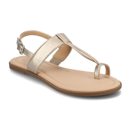 Journee Collection Womens Gerra Flat Sandals, 7 Medium, Beige