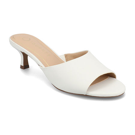 Journee Collection Womens Jeylah Heeled Sandals, 8 Medium, White