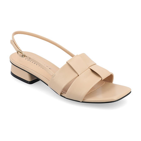Journee Collection Womens Tabatha Heeled Sandals, 8 Wide, Beige