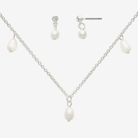 Mixit Womens Glass Hypoallergenic 2-pc. Jewelry Set, One Size, Silver