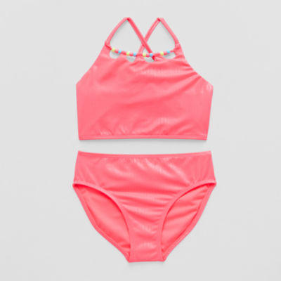 Thereabouts Shimmer And Ribbed Little & Big Kid Girls 2-pc. Tankini Set