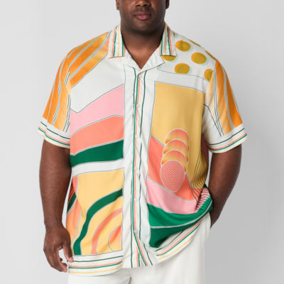 Shaquille O'Neal XLG Mens Short Sleeve Big and Tall Camp Shirt