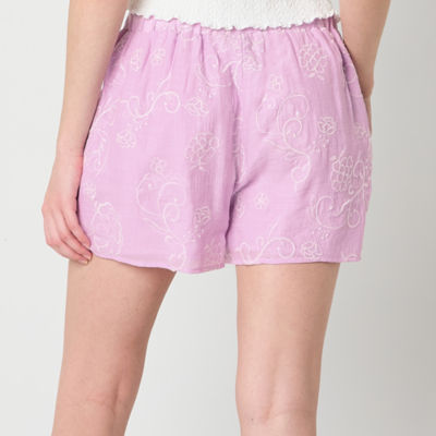 by&by Womens Juniors Mid Rise Wrap Skirt