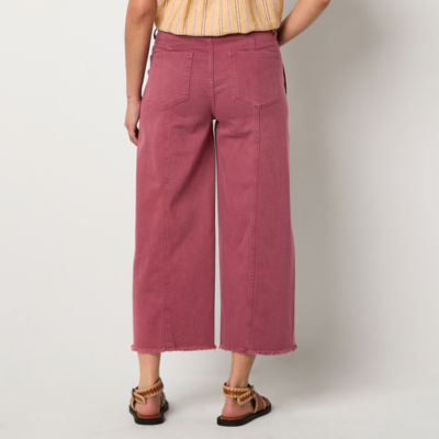a.n.a Soft Drape Womens High Rise Wide Leg Cropped Jean