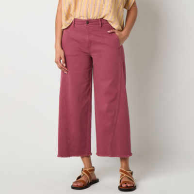 a.n.a Soft Drape Womens High Rise Wide Leg Cropped Jean