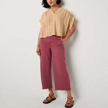 a.n.a Soft Drape Womens High Rise Wide Leg Cropped Jean