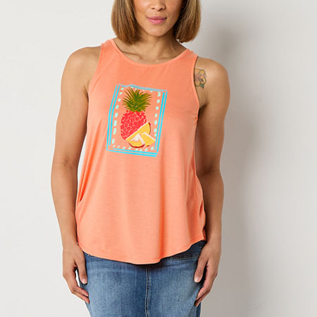 St. John's Bay Womens Scoop Neck Sleeveless Tank Top, Xx-large, Orange