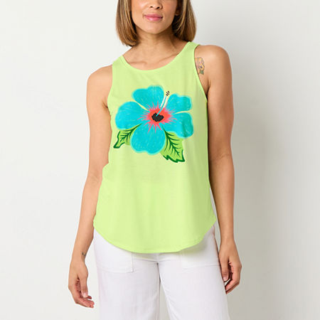 St. John's Bay Womens Scoop Neck Sleeveless Tank Top, X-small, Green
