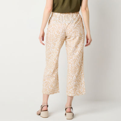 Liz Claiborne Womens Wide Leg Mid Rise Pull-On Pant