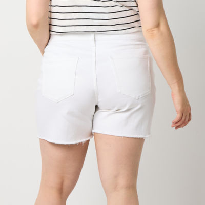 a.n.a Womens Mid Rise 4 1/2" Denim Short-Plus